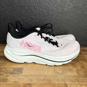 Hoka Pink, White & Black Mens Running Shoes Size 11